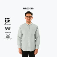 Broodis Kemeja Koko COZY Series Pria Cotton Oxford Sage Green Kerah Shanghai Lengan Panjang COZY SAG