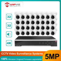 OEM 32CH 4K NVR Kit Anpviz 5MP POE IP Camera 32pcs IP Security System Indoor/Outdoor Cam CCTV H.265 IP66 30m