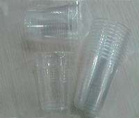 創鴻雙喜膠杯170ML加厚膠杯塑料杯航空杯一次性杯透明杯家用辦公