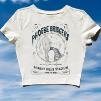 CROP TOP PHOEBE BRIDGERS BOYGENIUS FOREST HILLS STADIUM JUNE 16 2022 | GRUNGE | CROPTOP PUTIH | CROP