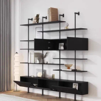 Italian simple bookcase creative wall bookcase study multi-layer wall shelf floor partition iron art display stand
