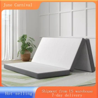 Folding Mattress Queen Size, 4 inch Memory Foam Tri Fold Mattress, Foldable &amp; Portable Mattress with Washable Cover, Gray