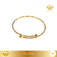 Gelang Emas Anak Kadar 8K Model Bangle Serut Boba Family Gold 1.51gr