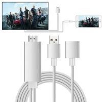 50pcs HDMI Cable HDTV Adapter AV Cable 8 Pin/Micro USB to HDMI 1080P For iPhone 5 6 S Plus For Android Samsung