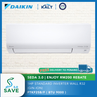 Daikin 1HP Wall R32 Standard Inverter (With Built-in Wifi Controller) FTKF25C/F