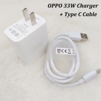 33W OPPO Supervooc US Plug Fast Charging Power Adapter Usb Type C Cable For OPPO A2 A3 Pro 5G Reno 11 10 9 8 SE Find N X6 X5 Pro