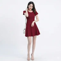 Mini Dress sexy lengan pendek Gaya Korea wanita model terbaru - Jfashion Nanda One Size Khaki