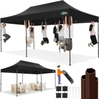 10x20 Pop up Canopy Without Sidewall Heavy Duty Commercial Outdoor Canopy Ez Up Wedding Party Tents for Parties with Roller Bag
