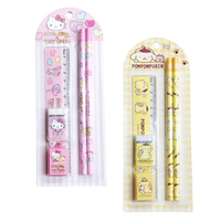 小禮堂 三麗鷗 卡裝文具5入組 Kitty 布丁狗