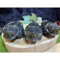 【Cozy 世界水晶原礦與茶】超強光拉長石龍龜雕刻12-7(有龍的勇武祥瑞亦有龜的長壽)