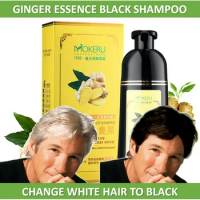 Mokeru Long Lasting Permanent Hair Color Natrual Ginger Hair Dye Black Shampoo for Women and Men Fast Beatuy Health Products