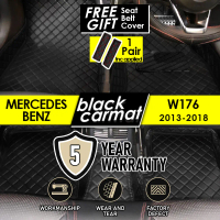 Black Carmat W176 2013-2018 Premium 6D PU Leather Car Mat Karpet Kereta Untuk Mercedes Benz W176 201