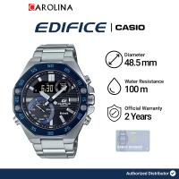 Jam Tangan Pria Casio Edifice ECB-10DB-1B Black Dial Silver Stainless Steel Strap Watches
