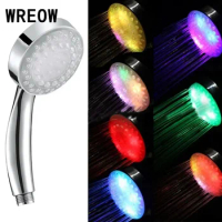 7 Color Lights Rainfall Shower Romantic Automatic Magic Shower Head Handing Round Head Led Bathroom Water Filter Shower Heads