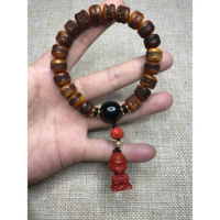 Yak Bone Gaba Hand String Cinnabar Lotus Treasure