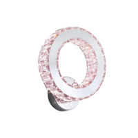 【必登堡】裸粉璀璨水晶壁燈 C00004(水晶壁燈/粉色水晶/粉色壁燈/床頭燈/過道燈/樓梯燈/輕奢/現代簡約)