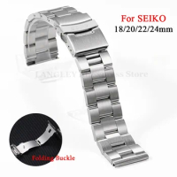 Solid Oyster Metal Watch Strap for Seiko5 SKX007/009/013 Belt Straight End Watchband 316L Stainless Steel Bracelet 18/20/22/24mm