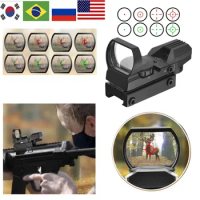 Tactical Riflescope 20mm Pictinny Rail Holographic Red Dot Sight 4 Reticle Scope Collimator Optical sight Hunting Airsoft Optics