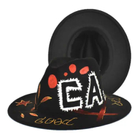 Tie dyed graffiti Fedora's latest dual color fashion spring unisex jazz hat Fedora Spring and Autumn double-sided кепкамужскня