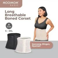 MOOIMOM Long Breathable Boned Corset Korset Pelangsing Pasca Melahirkan - Nude 3XL Nude
