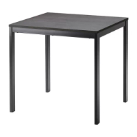 VANGSTA 延伸桌, 黑色/深棕色, 80/120x70 公分