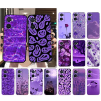 Phone Case for OPPO A96 A91 A54 A74 A94 A53S A15 A16 A17 Reno 2 2Z Reno 6 7 8 Aesthetic Purple Case