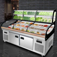 Dish display cabinet Cooked cold dishes refrigerated and fresh-keeping cabinet Commercial barbecue skewer ordering refrigerator
