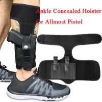 Tactical Adjustable Ankle Concealed Pistol Holster Leg Carry Gun Holster with Magazine Pouch for Hunting Glock17 18 19 26 43