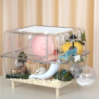 Hamster Cage Acrylic Two-Layer Transparent Villa Basic Cage Djungarian Hamster Feeding Box Summer Special Cottage Supplies