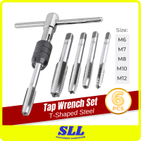 6PCS Set Screw Tap T-shaped Wrench Threading Tapping Hand Steel Metric Besides Screw + Alat Ketuk Re