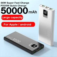 Power Bank 50000mAh with USB Output 66W Fast Charging Powerbank External Battery Pack for iPhone Huawei Xiaomi Samsung Powerbank