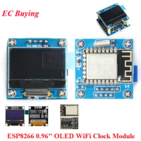 ESP8266 0.96 inch OLED Display Module WiFi Clock LCD Screen ESP-12F DIY Weather Forecast IIC I2C Interface 5V ESP12F For Arduino