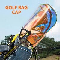 Colorful Golf Supply Caddy Bag Hood Transparent Golf Bag Rain Cover Hood Waterproof Golf Club Bag Raincoat Head Cover Protection