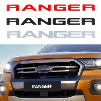 For Ford Ranger 2015-2021 Grille Top Logo Letter Grill RANGER 3D Emblem Original Size ABS Sticker With Glue Chromium Styling