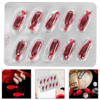 Halloween Blood Capsules Makeup Stage Blood Fake Blood Pill Vampire Vomiting Blood Horror Prop Masquerade Cosplay