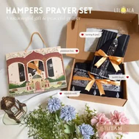 Hampers Pria Eksklusif Sajadah Turki Chenille Tenun + Sarung Tenun Dewasa + Peci + Tasbih Kayu | Exc