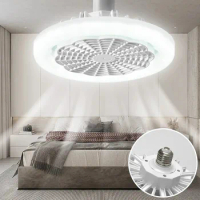 E27 ceiling fan with remote control and 3-speed AC85-265V lighting converter base for bedroom and living room lighting