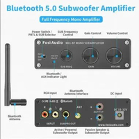 Fosi Audio Subwoofer Amplifier 300W TDA7498E - Kualitas Suara Jernih, Desain Canggih IH Hitam