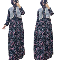 GAMIS CERUTY BUNGA SET HIJAB