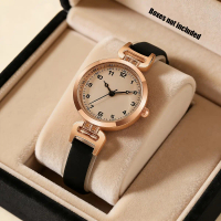 Jam Tangan Vintage Wanita - Tali Kulit Cokelat Angka Arab Dial Kecil Hadiah Elegan Dan Stylish Untuk