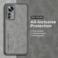Luxury Sheepskin Leather Case For Xiaomi Mi 12 Pro 5G Fundas Xaomi Mi12 12Pro 12X Camera Protection Silicone Bumper Phone Cover