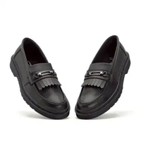 MND Curry Black Sepatu Loafer Formal Pria Pantofel Hitam Kulit Pu Kerja Resmi Kantor Kuliah 41 CURRY
