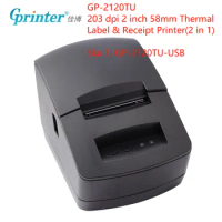 Gprinter GP-2120TU Direct 2 In 1 Thermal Barcode Label Receipt Printer Retail Restaurant 58mm USB Interface