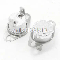 2 Pcs 185 Celsius NC Bent Foot KSD301 Ceramic Thermostat Switch 10A AC 250 Volt
