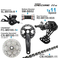 SHIMANO DEORE M5100 11v Groupset Shifter M5120Rear Derailleur SHADOW RD 1x11-speed Cassette Chain Original parts for MTB bike