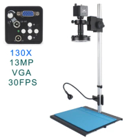 13MP 1080P VGA Industrial Digital Video Microscope Camera 10X-130X Zoom C Mount Lens Microscopio Phone PCB Soldering Repair