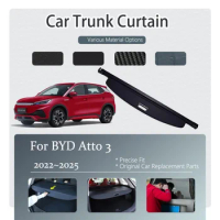 Car Trunk Curtain Covers For BYD Atto 3 Yuan Plus 2022 2023 2024 2025 Retractable Trunk Rack Partition Shelters Auto Accessories