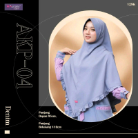 Hijab Instan Khimar AKP 04 By Aurany Pad Panjang Muslim Kerudung Syari Wanita Ceruty Layer Doll