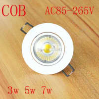 10pcs/lot LED COB downlight Dimmable Recessed 3w 5w 7w LED Ceiling light Spot Led Light Lamp white / warm white led lamp