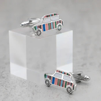 Novel Creative Car Cufflinks Brand Muti-color Stripes Car Design Quality Brass Material Best Gift For Men Wholesale&amp;retail